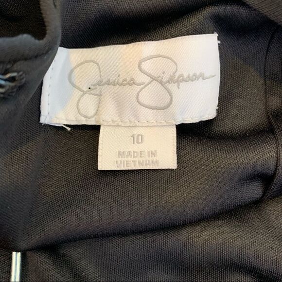 Jessica Simpson Open Back Drop Waist Black Dress Size 10 - Picture 12 of 12